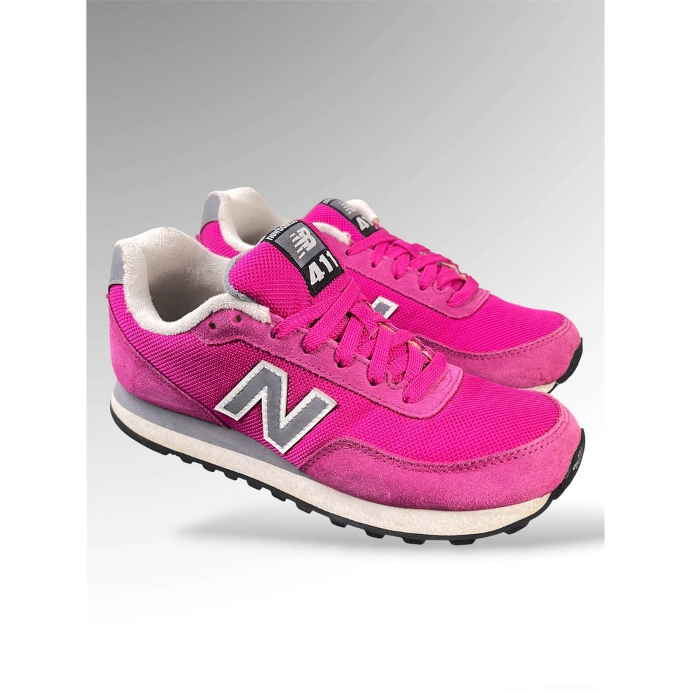 New Balance 411 Womens Sneakers Pink Suede Mesh Running Shoes WL411AAG Size 7